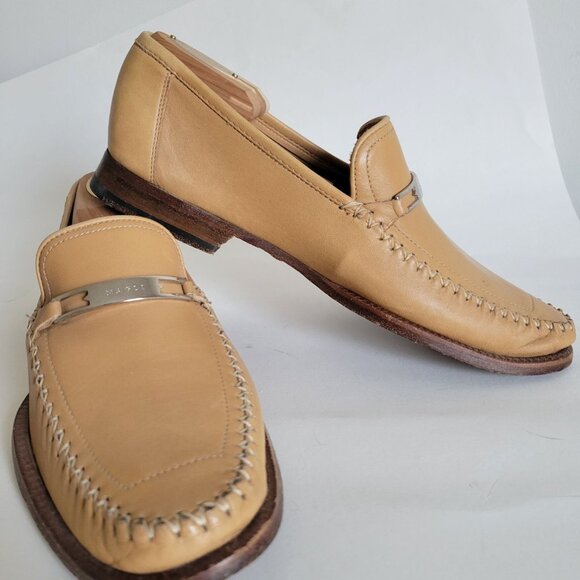 Bruno Magli Mens Leather Tan Tavulla Loafers size 8.5 Dress shoes Italy main image 7